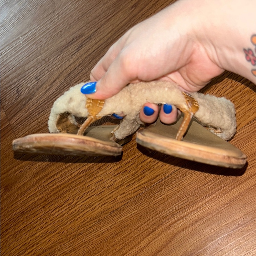 UGG Cream Tan Sheepskin Sandals - Picture 3 of 5